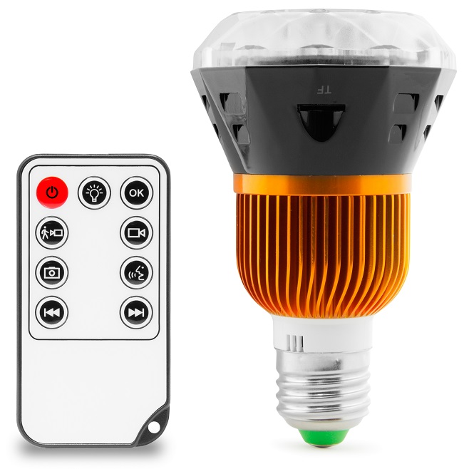 Lampada LED E27 c/ Camara Oculta e Gravador AudioVideo