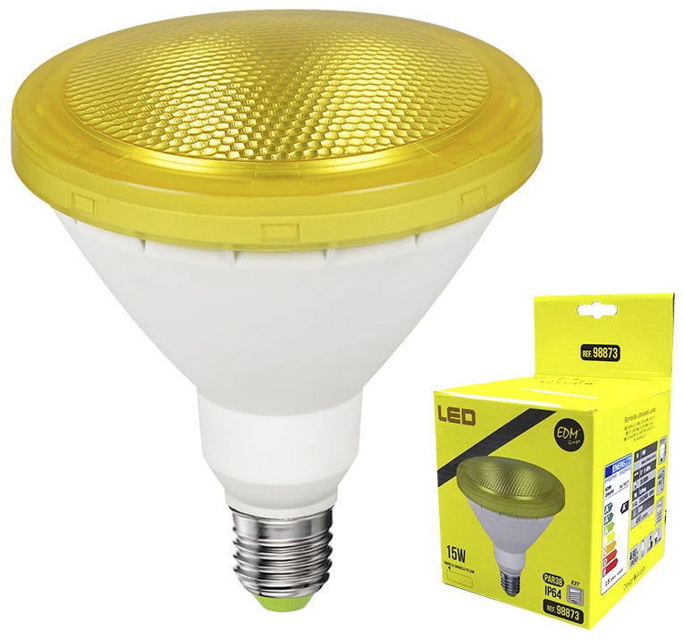 Lampada LED 220V PAR38 E27 15W Amarelo 1200Lm IP65